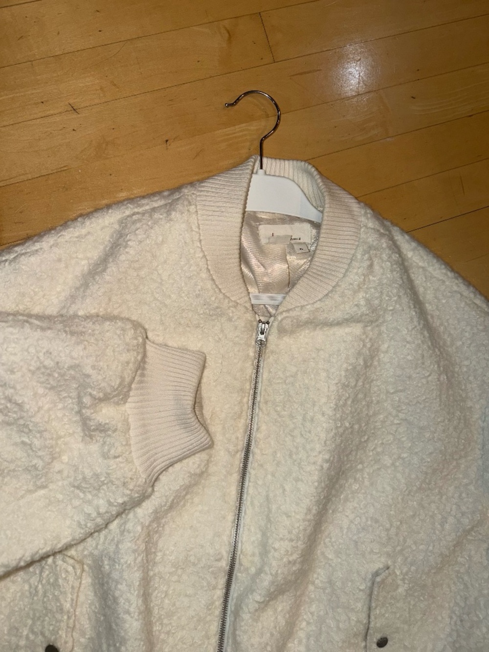 Anthropologie Sherpa or Teddy Fleece Zip up Bomber Jacket,XL, GP1530 - Picture 4 of 5